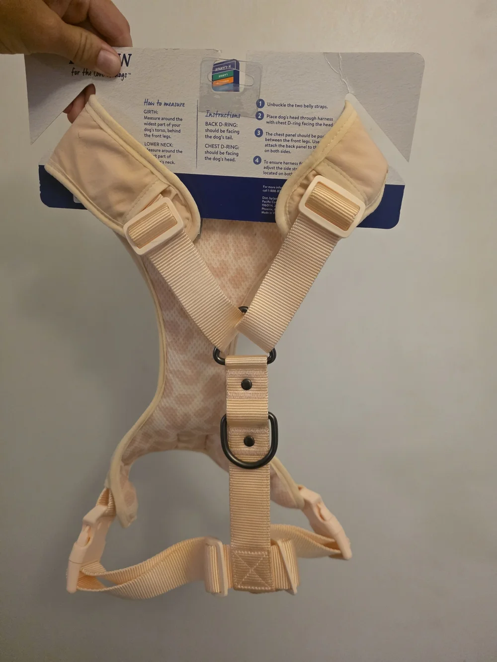 Top Paw Peach/Pale Pink Fashion Comfort Dog Harness - X-Large